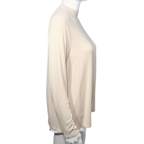 Luxe Mock-Neck Rib-Knit Swing Top NWOT - Picture 6 of 8